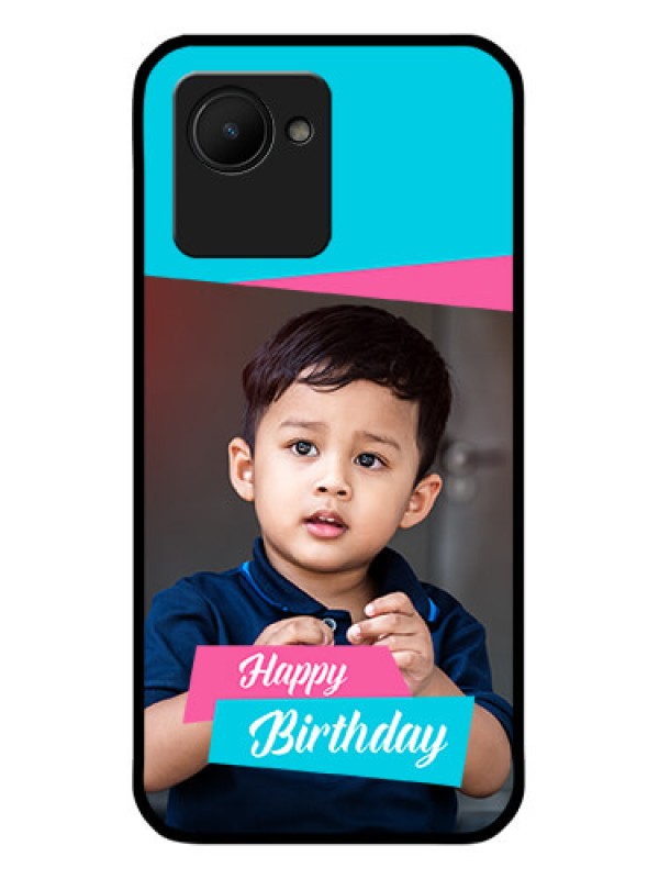 Custom Realme C30s Personalized Glass Phone Case - Image Holder with 2 Color Design