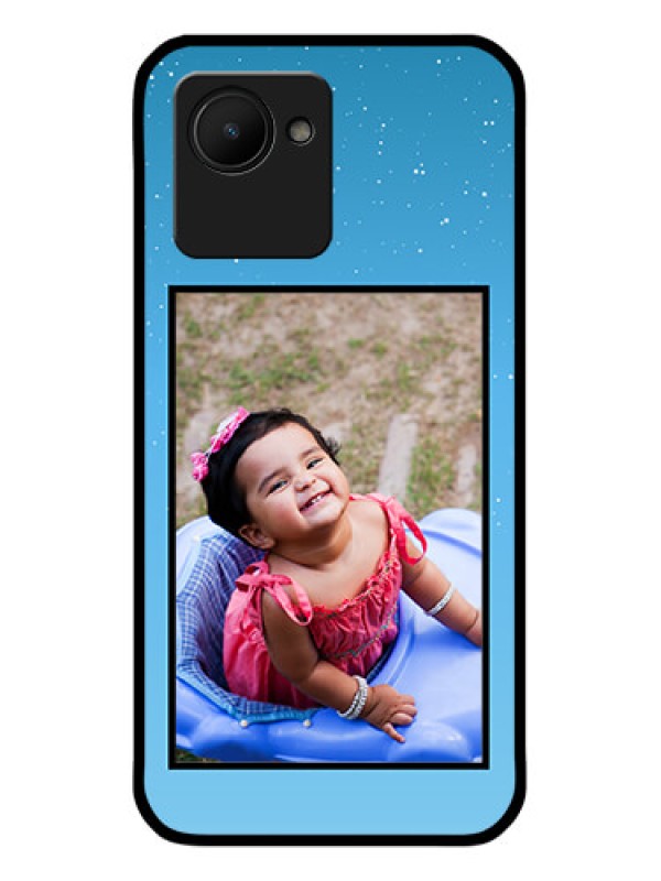 Custom Realme C30s Custom Glass Mobile Case - Wave Pattern Colorful Design