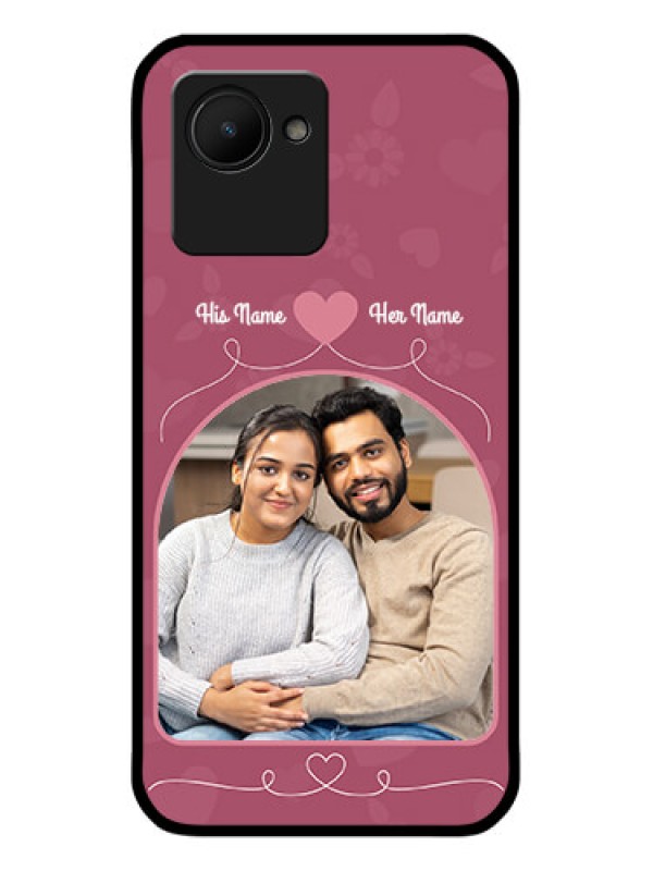 Custom Realme C30s Photo Printing on Glass Case - Love Floral Design