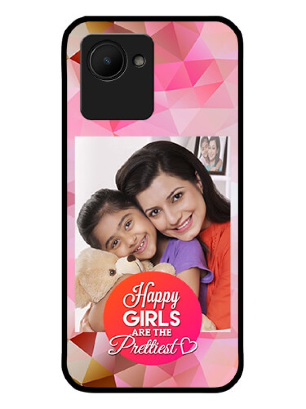 Custom Realme C30s Photo Printing on Glass Case - Abstract Triangle Design