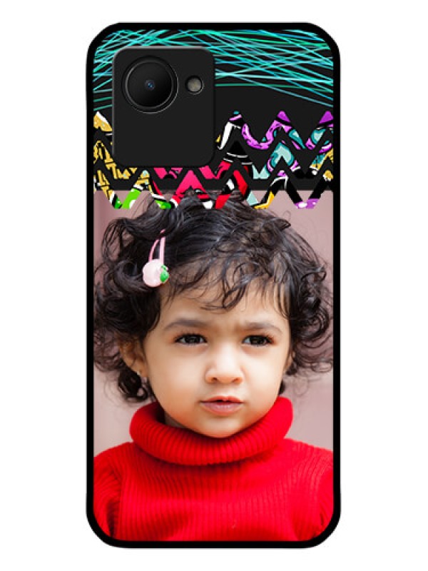 Custom Realme C30s Personalized Glass Phone Case - Neon Abstract Design