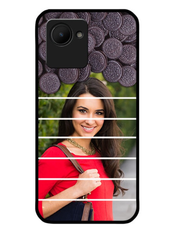 Custom Realme C30s Custom Glass Phone Case - with Oreo Biscuit Design
