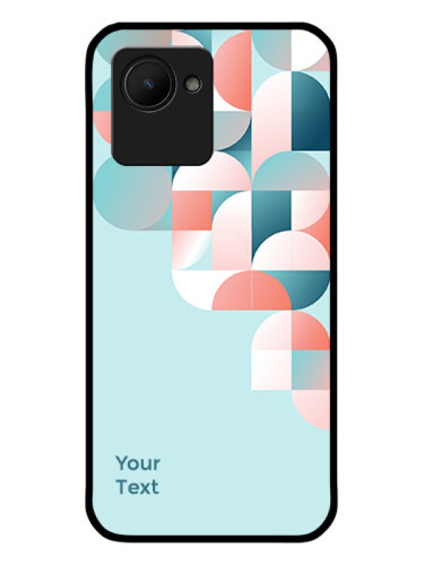 Custom Realme C30s Custom Glass Phone Case - Stylish Semi-circle Pattern Design