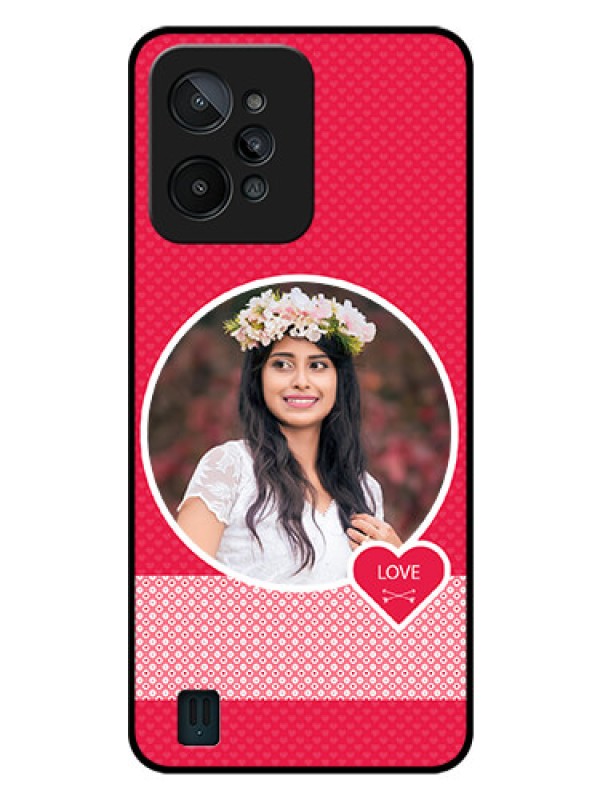 Custom Realme C31 Personalised Glass Phone Case - Pink Pattern Design