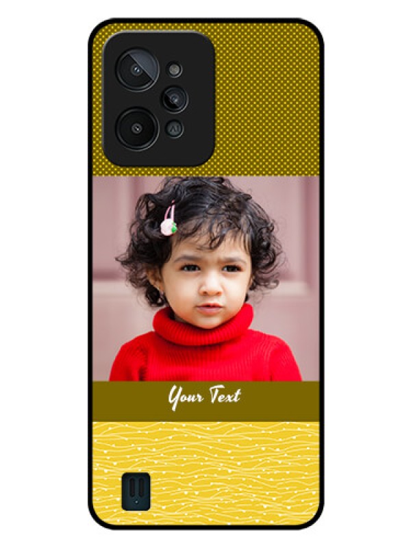 Custom Realme C31 Custom Glass Phone Case - Simple Green Color Design