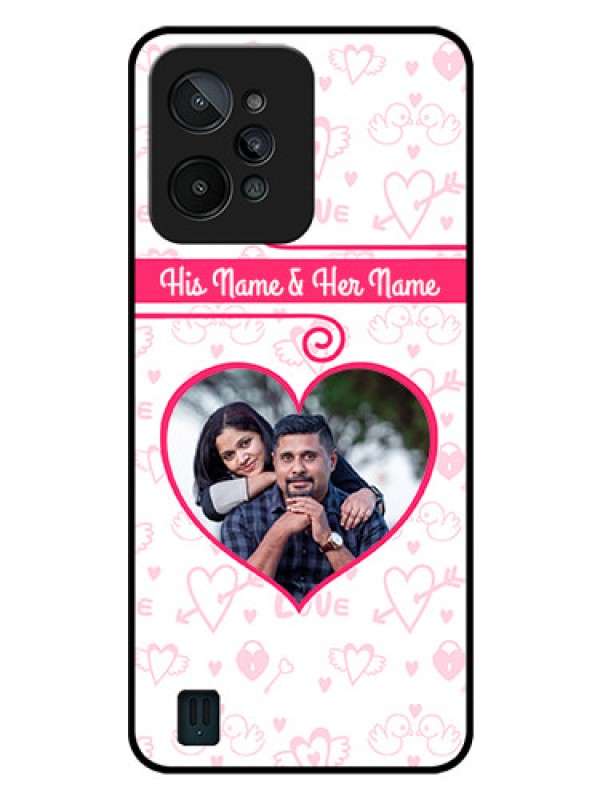 Custom Realme C31 Personalized Glass Phone Case - Heart Shape Love Design