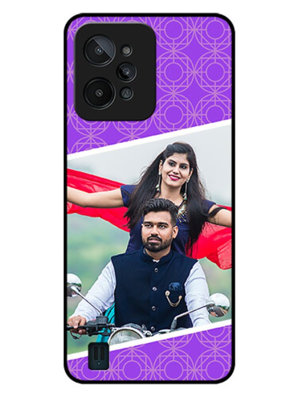 Custom Realme C31 Custom Glass Phone Case - Violet Pattern Design