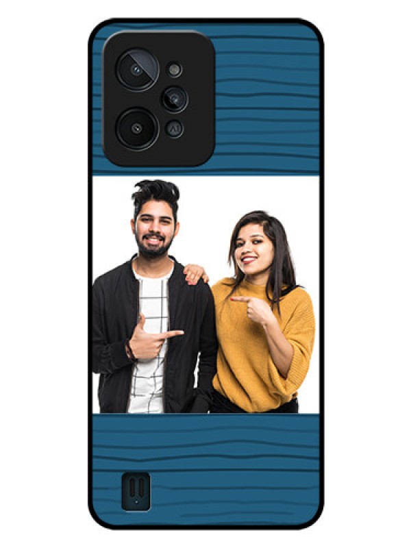 Custom Realme C31 Custom Glass Phone Case - Blue Pattern Cover Design