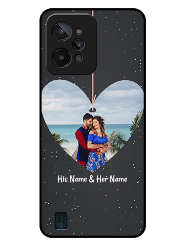 Custom Realme C31 Custom Glass Phone Case - Hanging Heart Design