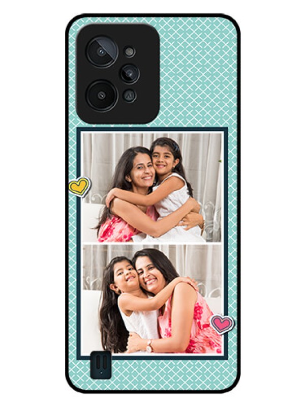 Custom Realme C31 Custom Glass Phone Case - 2 Image Holder with Pattern Design
