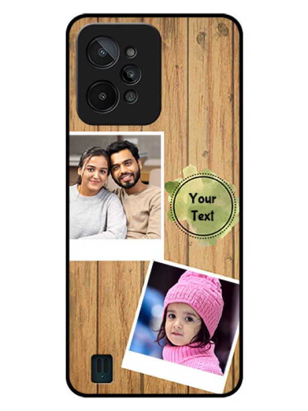 Custom Realme C31 Custom Glass Phone Case - Wooden Texture Design