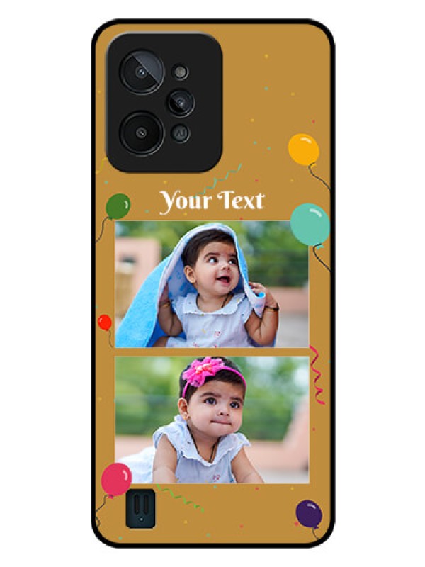 Custom Realme C31 Personalized Glass Phone Case - Image Holder with Birthday Celebrations Design