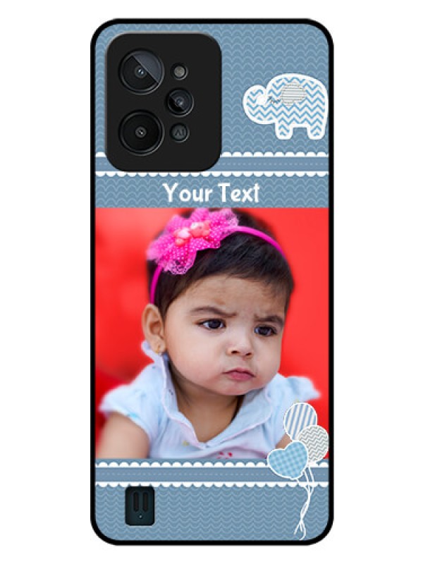 Custom Realme C31 Photo Printing on Glass Case - with Kids Pattern Design