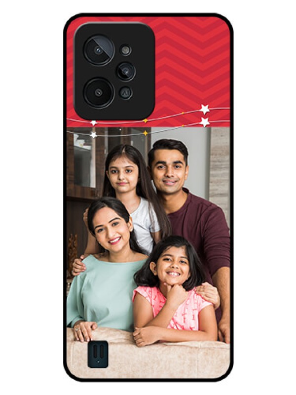 Custom Realme C31 Personalized Glass Phone Case - Happy Family Design