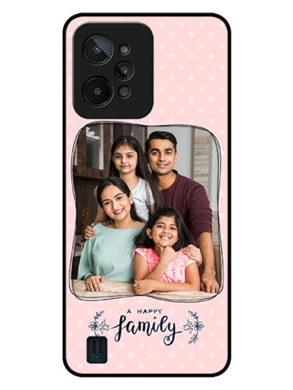 Custom Realme C31 Custom Glass Phone Case - Family with Dots Design