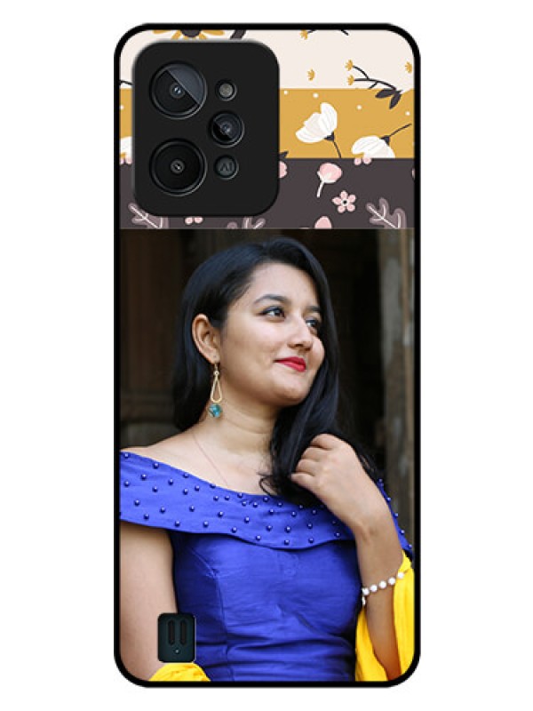 Custom Realme C31 Custom Glass Phone Case - Stylish Floral Design