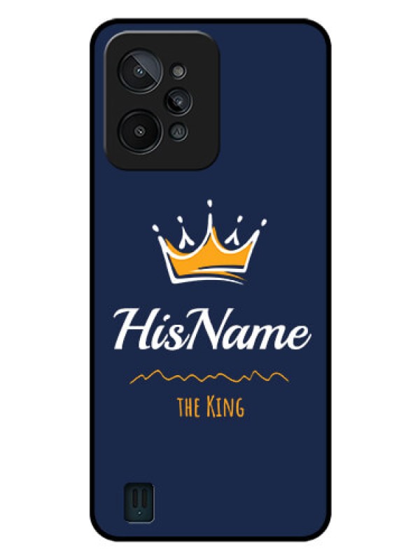 Custom Realme C31 Glass Phone Case King with Name