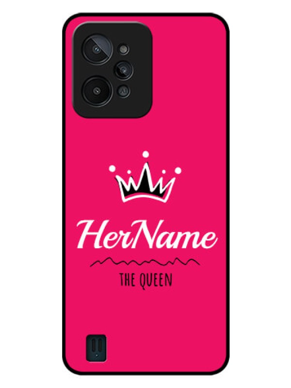 Custom Realme C31 Glass Phone Case Queen with Name