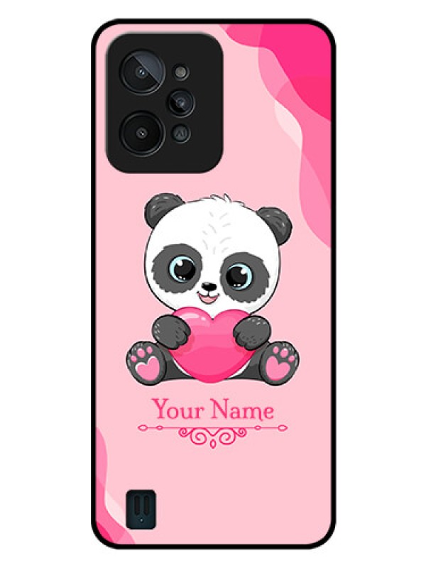 Custom Realme C31 Custom Glass Mobile Case - Cute Panda Design