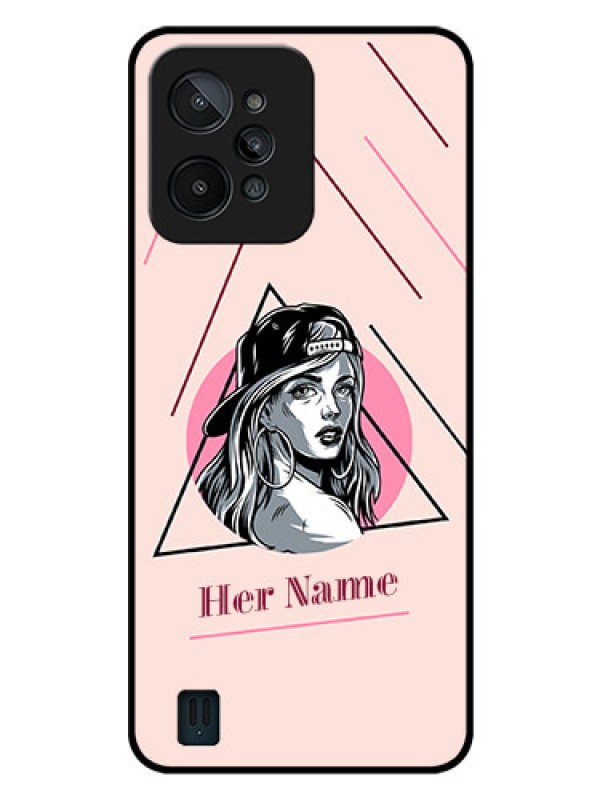 Custom Realme C31 Personalized Glass Phone Case - Rockstar Girl Design