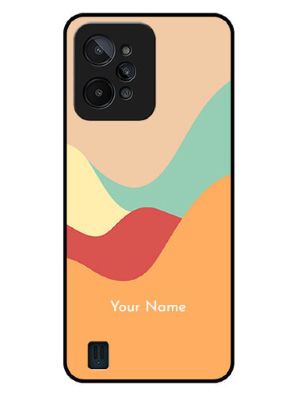 Custom Realme C31 Personalized Glass Phone Case - Ocean Waves Multi-colour Design