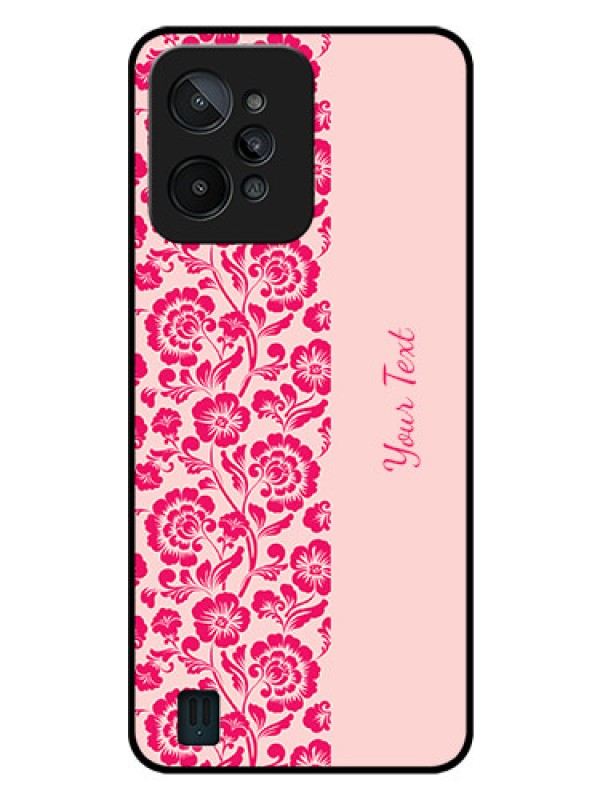 Custom Realme C31 Custom Glass Phone Case - Attractive Floral Pattern Design