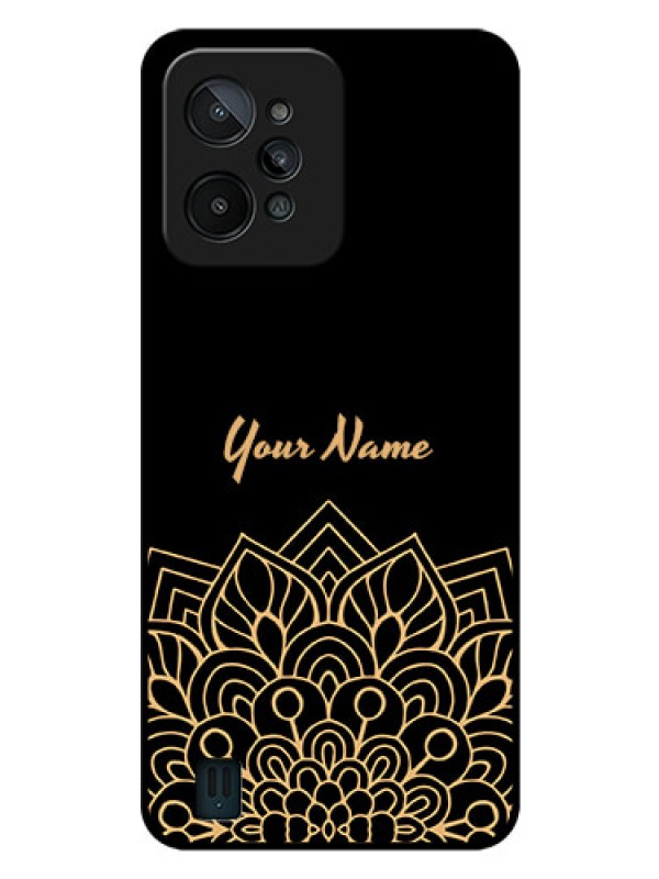 Custom Realme C31 Custom Glass Phone Case - Golden mandala Design
