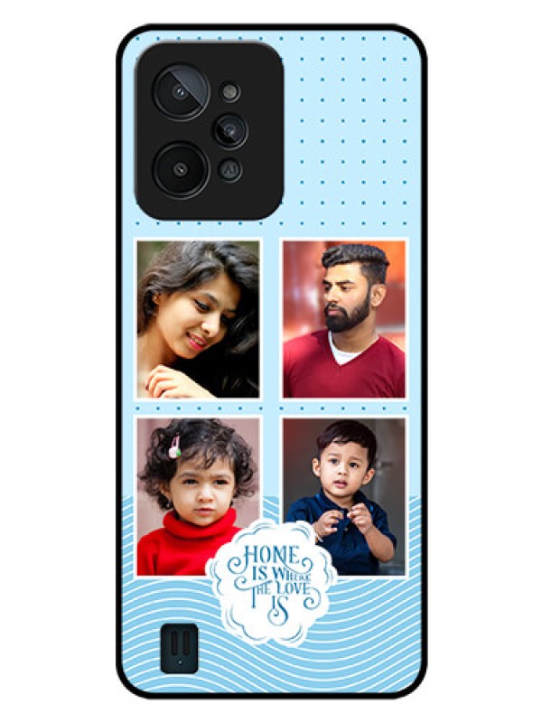 Custom Realme C31 Custom Glass Phone Case - Cute love quote with 4 pic upload Design