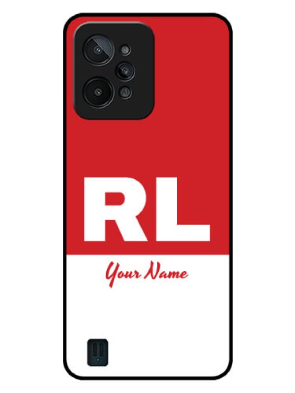 Custom Realme C31 Personalized Glass Phone Case - dual tone custom text Design