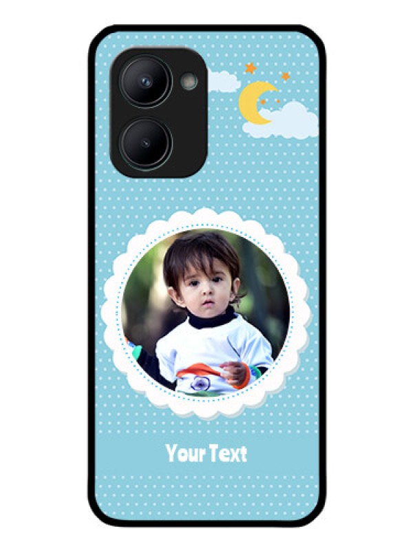 Custom Realme C33 2023 Personalised Glass Phone Case - Violet Pattern Design