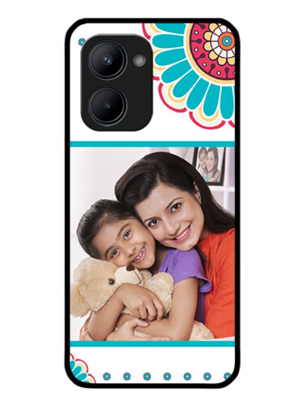 Custom Realme C33 2023 Custom Glass Phone Case - Flower Design