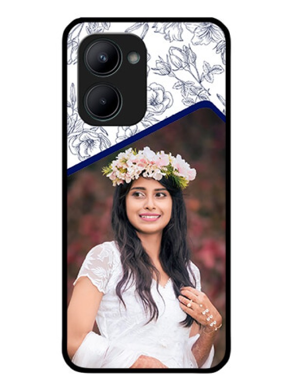 Custom Realme C33 2023 Personalized Glass Phone Case - Premium Floral Design
