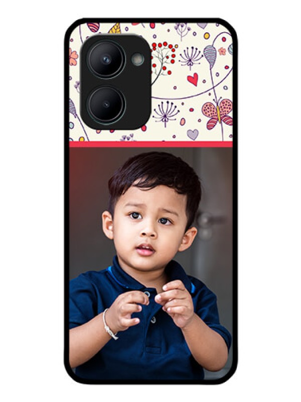 Custom Realme C33 2023 Custom Glass Mobile Case - Premium Floral Design