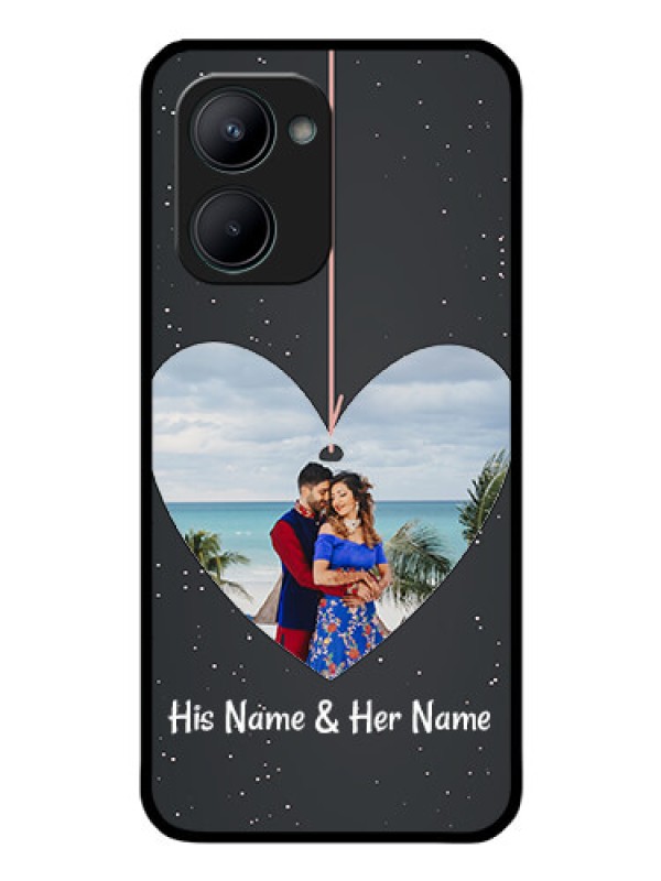 Custom Realme C33 2023 Custom Glass Phone Case - Hanging Heart Design