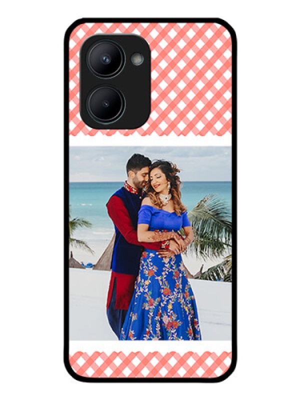 Custom Realme C33 2023 Personalized Glass Phone Case - Pink Pattern Design