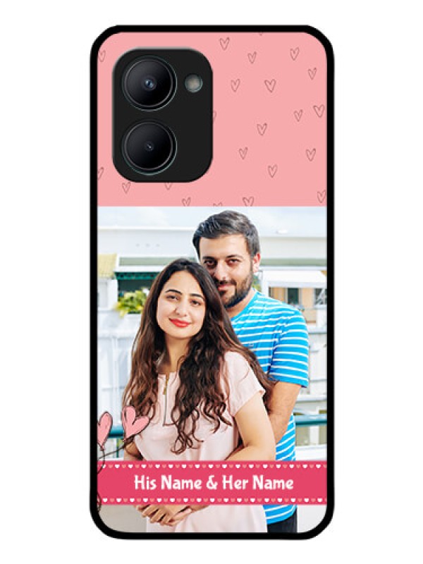 Custom Realme C33 2023 Personalized Glass Phone Case - Love Design Peach Color