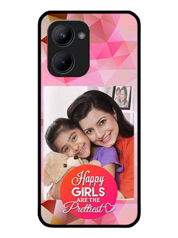 Custom Realme C33 2023 Photo Printing on Glass Case - Abstract Triangle Design