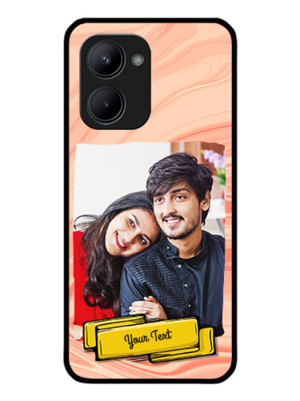 Custom Realme C33 2023 Personalized Glass Phone Case - Marble Texture Design