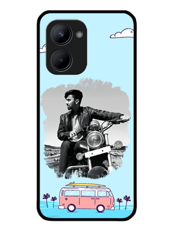 Custom Realme C33 2023 Photo Printing on Glass Case - Travel & Adventure Design