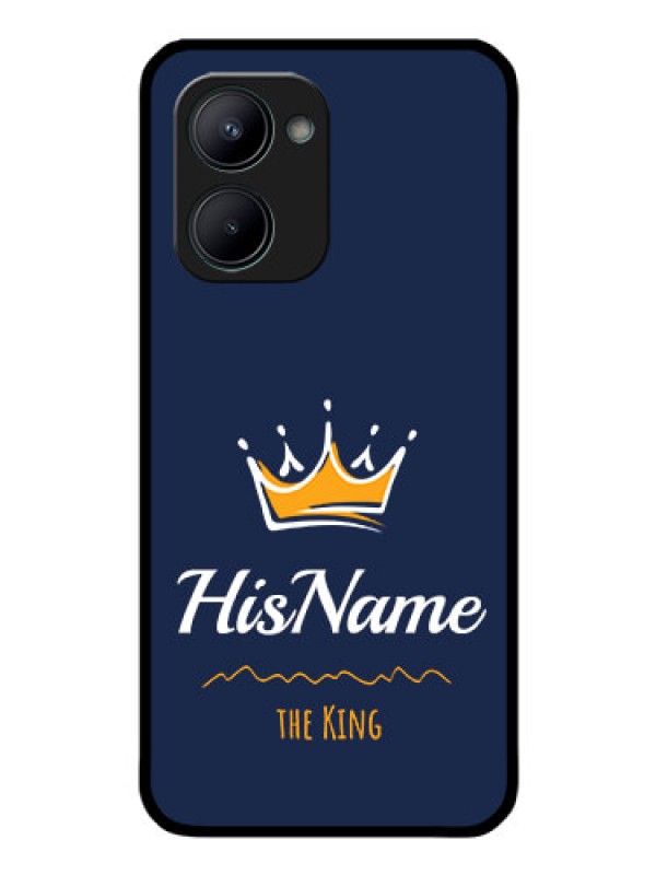 Custom Realme C33 2023 Glass Phone Case King with Name