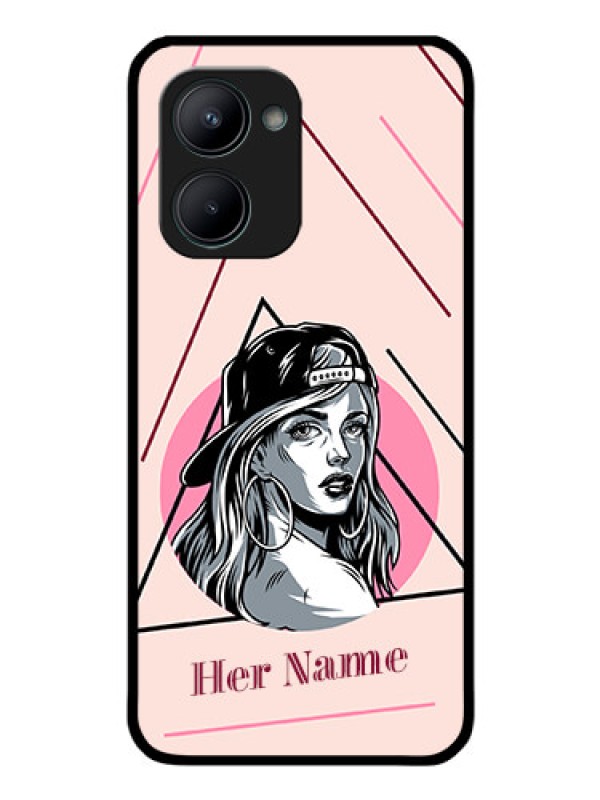 Custom Realme C33 2023 Personalized Glass Phone Case - Rockstar Girl Design