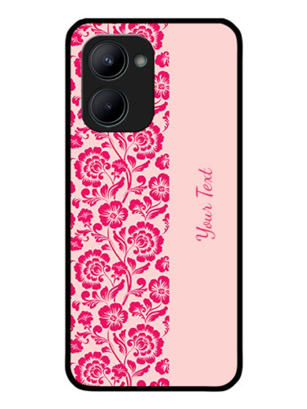 Custom Realme C33 2023 Custom Glass Phone Case - Attractive Floral Pattern Design