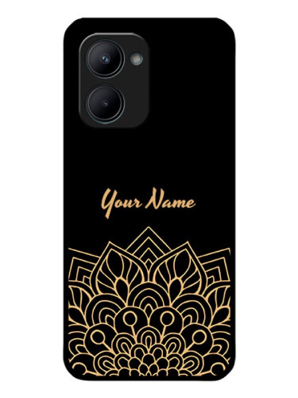 Custom Realme C33 2023 Custom Glass Phone Case - Golden mandala Design