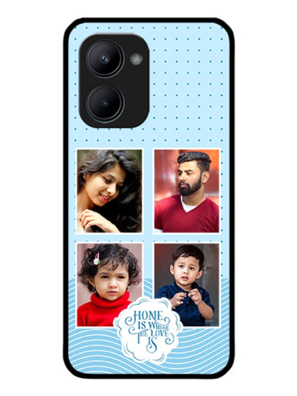 Custom Realme C33 2023 Custom Glass Phone Case - Cute love quote with 4 pic upload Design