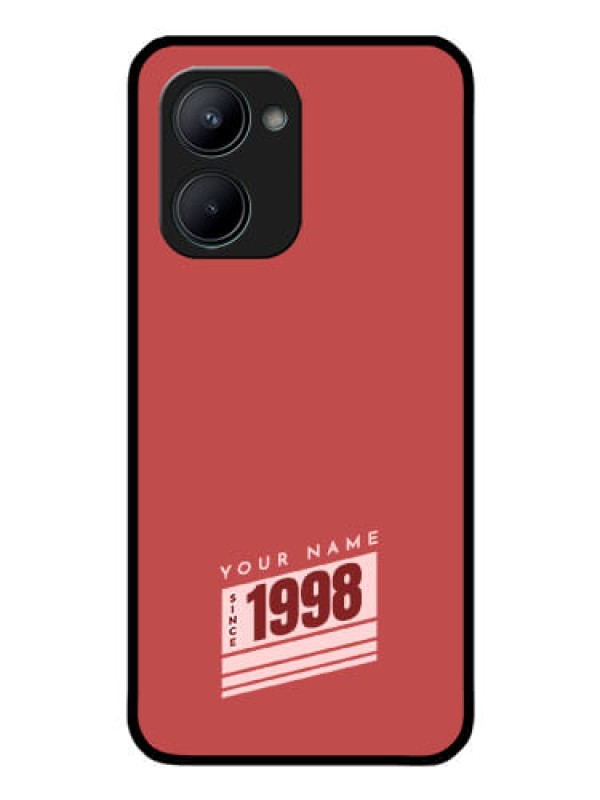 Custom Realme C33 2023 Custom Glass Phone Case - Red custom year of birth Design