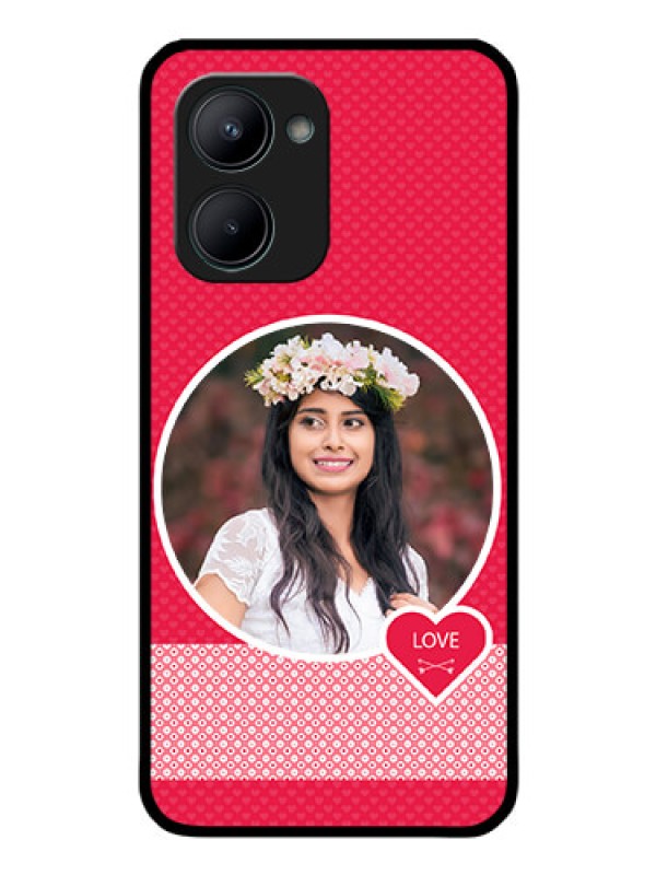 Custom Realme C33 Personalised Glass Phone Case - Pink Pattern Design