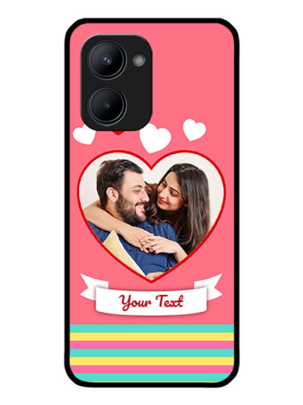 Custom Realme C33 Photo Printing on Glass Case - Love Doodle Design
