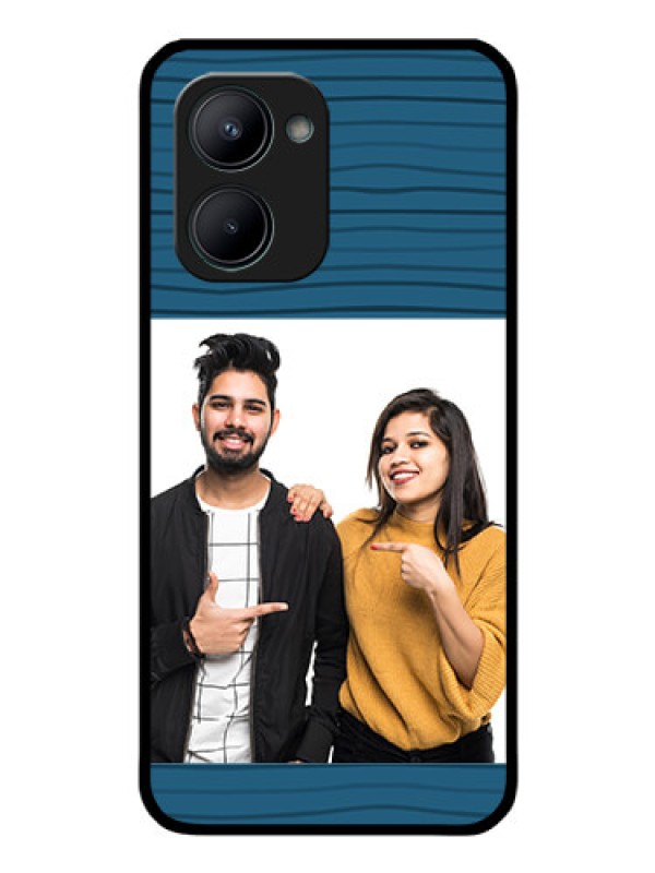 Custom Realme C33 Custom Glass Phone Case - Blue Pattern Cover Design