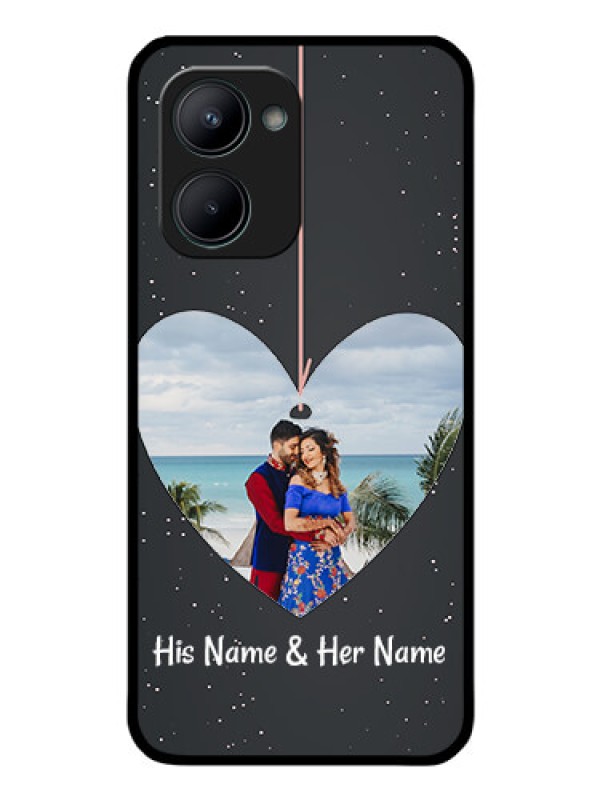 Custom Realme C33 Custom Glass Phone Case - Hanging Heart Design