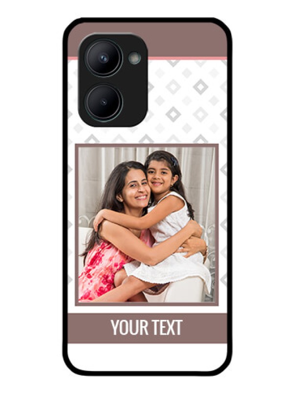 Custom Realme C33 Photo Printing on Glass Case - Simple Diamond Design